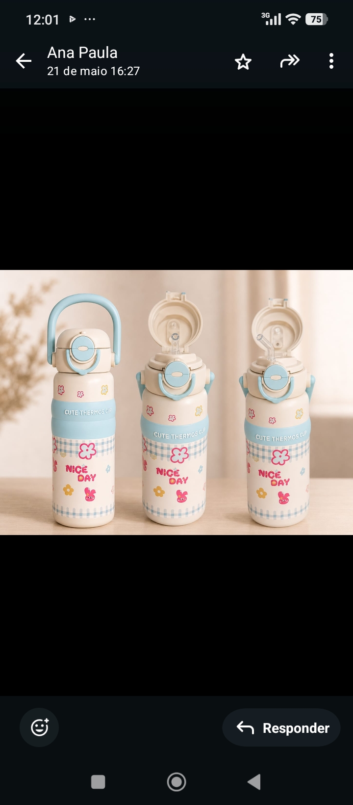 Garrafa térmica cute cup
